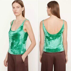 VINCE Panne Sweater Cami Top Size M Green Soft Luxe Stretch Viscose Blend NEW